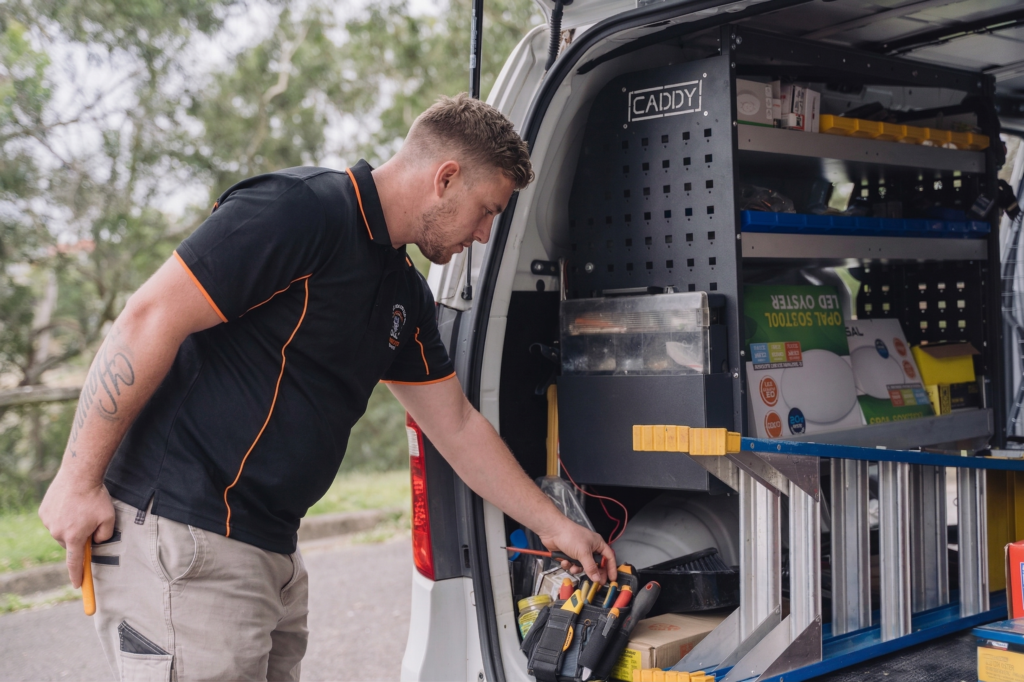 Licensed Gymea electrician working on a residential job
